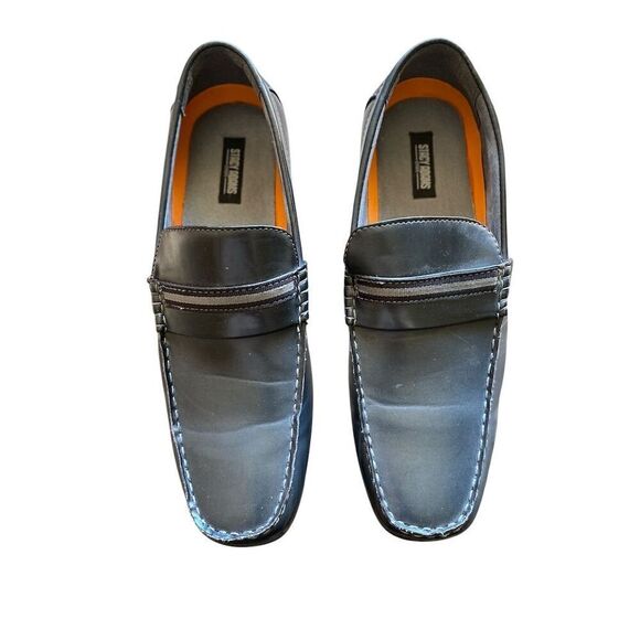 Stacy Adams Men\'s Black Leather Slip-On Loafers Size 10M Casual Shoes